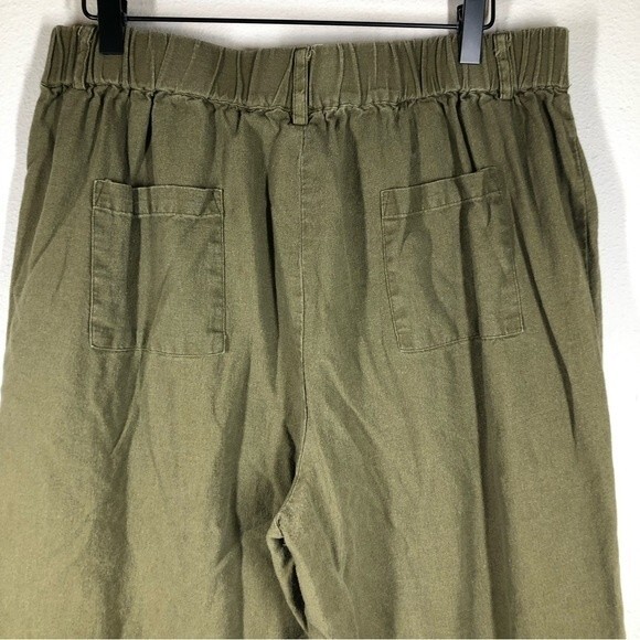 Joie Green Linen Blend Wide Leg Cropped Pants Size XL - Picture 6 of 7